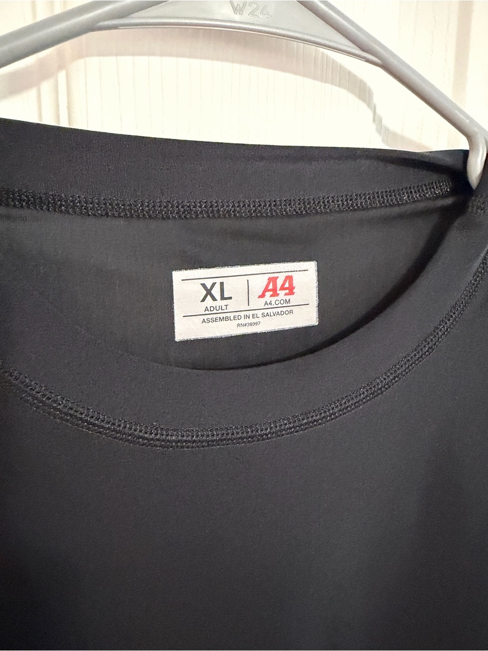 A4 Men's Black Performance Crew Neck Short Sleeve Shirt - XL